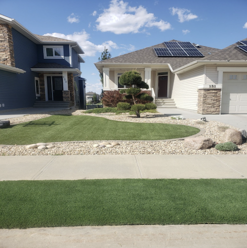 edmonton artifical turf installation - brickworks landscaping