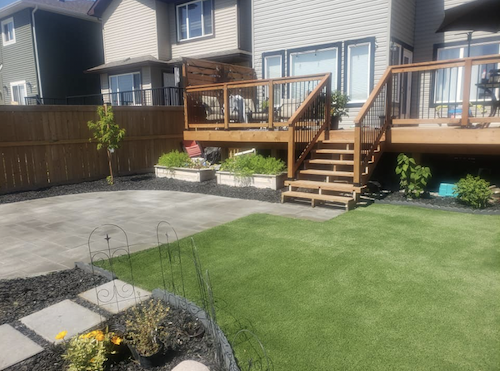 edmonton synthetic lawn installation - brickworks landscaping